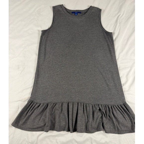 Apt. 9 Dresses & Skirts - Apt. 9 Charcoal Gray Heather Sleeveless Drop Waist Ruffle Dress Large Lagenlook